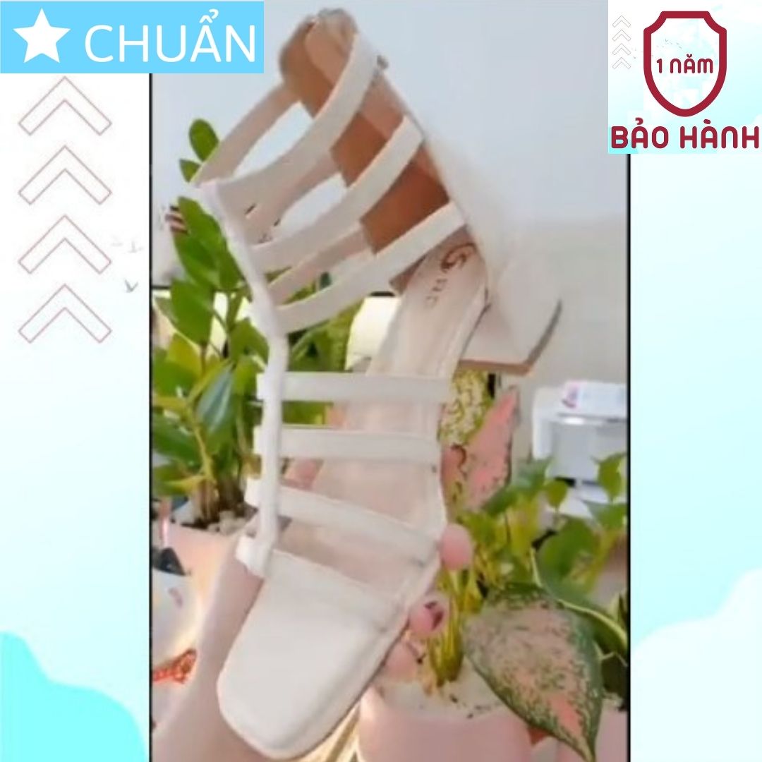 Giày Sandal Nữ Kiểu Chiến Binh 4p RO486 ROSATA tại BCASHOP Cho Cô Nàng Tự Tin Thể Hiện Cá Tính - Màu Kem