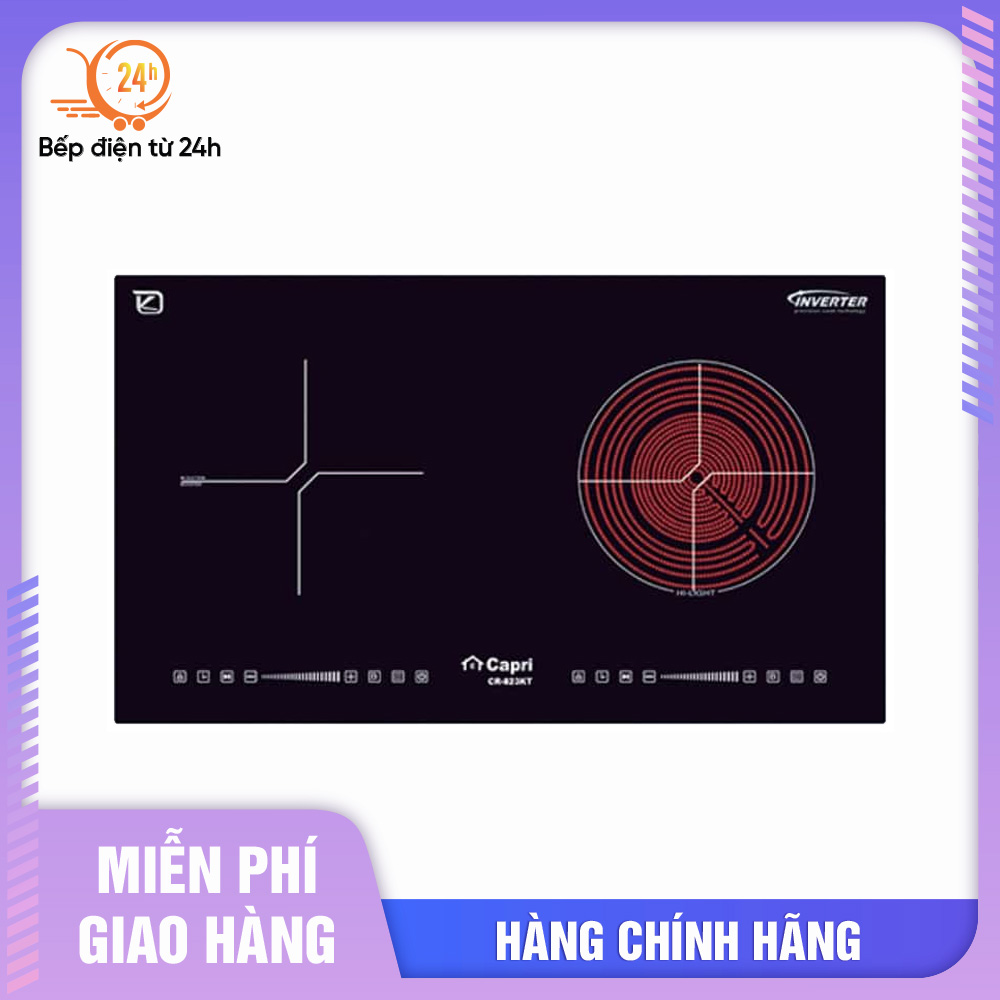 Bếp điện Từ - Hồng ngoại cao cấp Capri CR-823KT, Hàng chính hãng, nhập khẩu trực tiếp Thái Lan