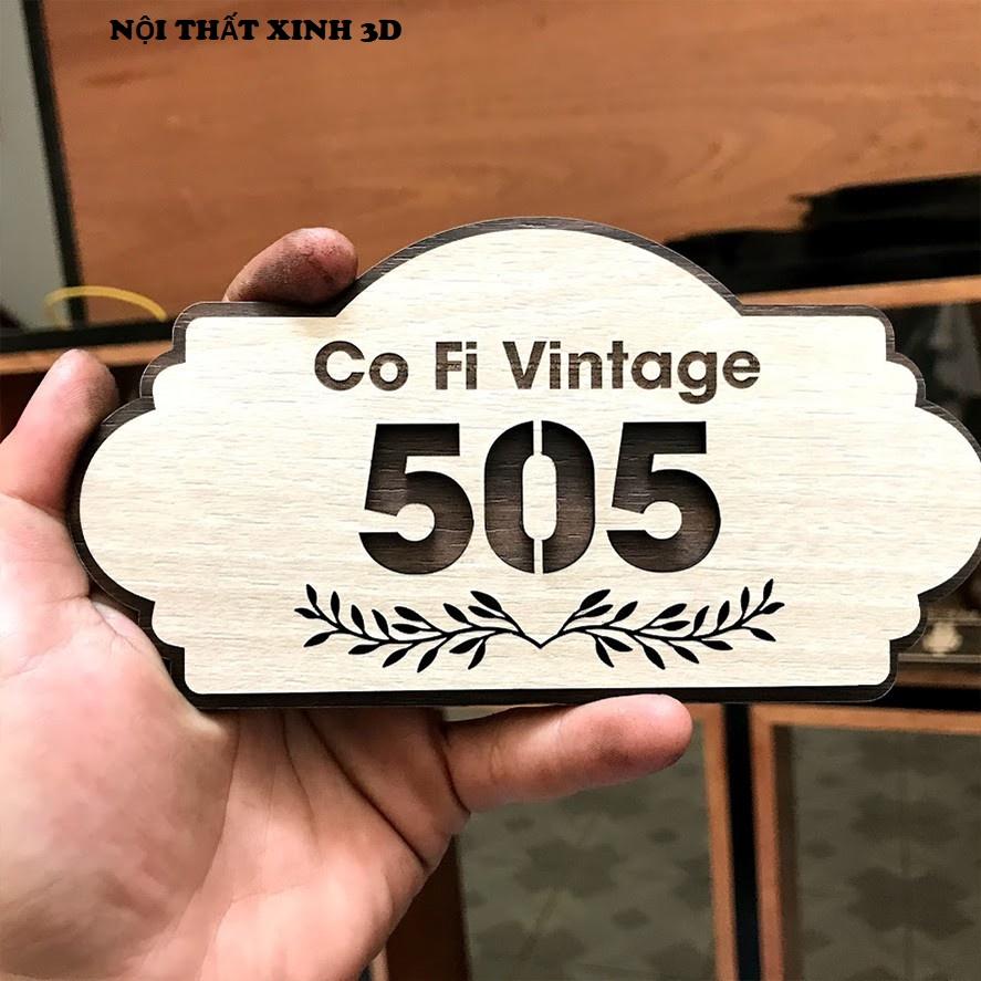 Bảng số phòng decor trang trí bằng gỗ cắt laser, chung cư, nhà ở, trang trí homestay thiết kế theo yêu cầu
