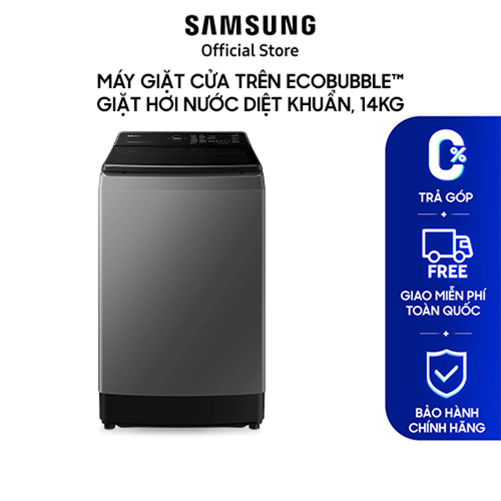 Máy giặt sấy thông minh Samsung AI Ecobubble™ với Bảng điều khiển thông minh 14 kg WA14CG5886BVSV -Hàng chính hãng