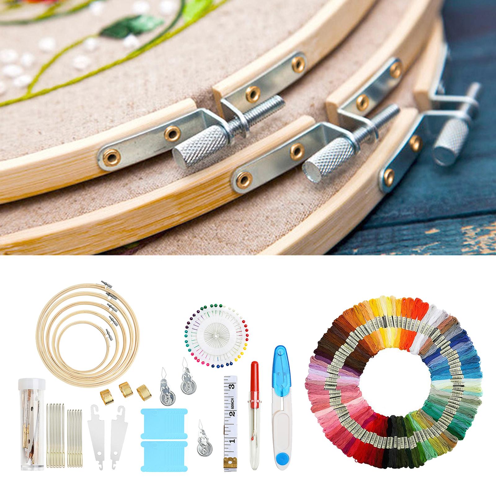 Embroidery Starter Kit Embroidery Hoop DIY Cross Stitch Sewing Kit for Adult