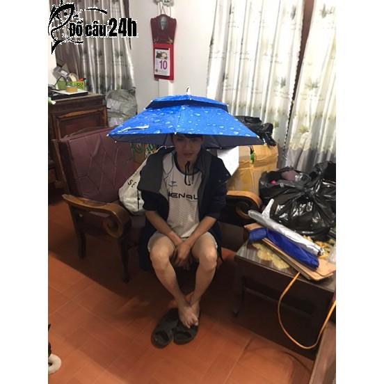 Siêu Phẩm Tránh Mưa Câu Cá Ô Đội Đầu 2 Tầng - Đồ câu 24h
