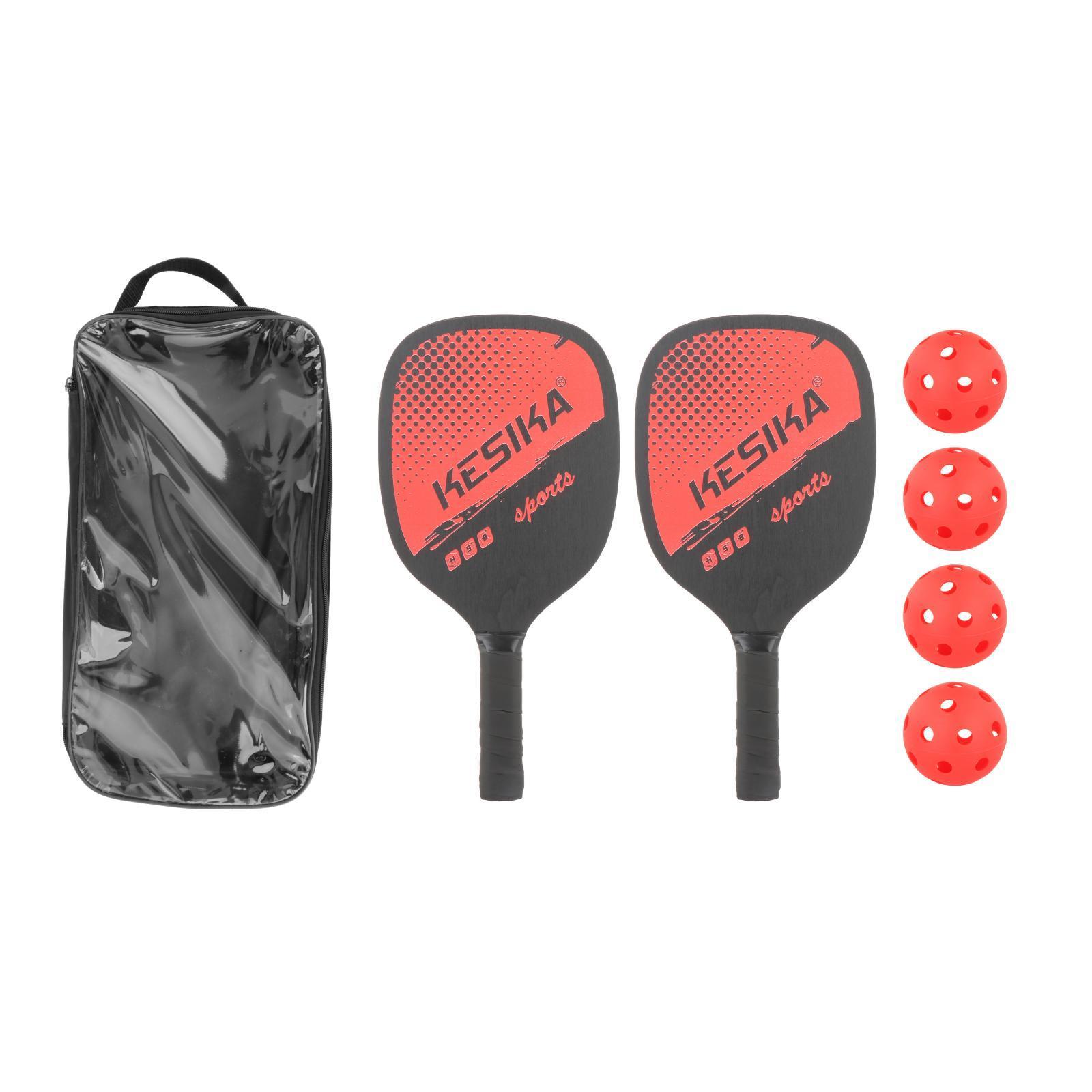 2 Pair Professional Pickleball Paddles Comfort Grip with Bag 8 Balls Racquet