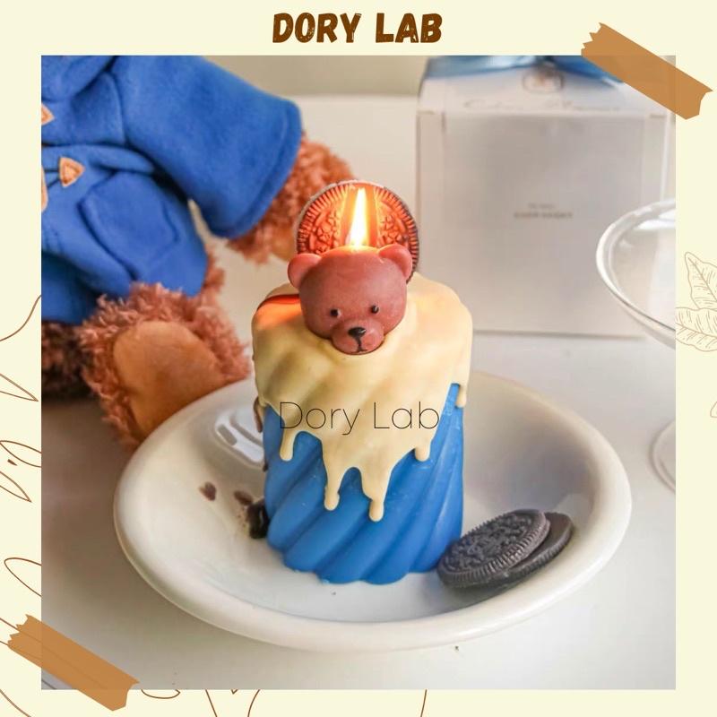 Nến Thơm Trụ Xoắn Phủ Kem Mix Gấu Con HandMade - Dory Lab