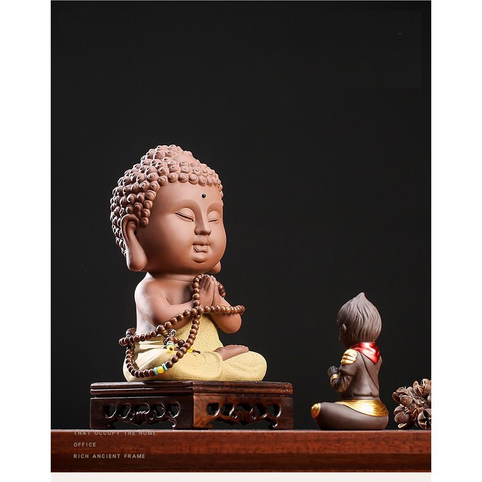 Tượng Như lai lớn, tượng phật A di đà bằng gốm tử sa cao cấp, tượng gốm phong thủy kèm dây đồng tiền