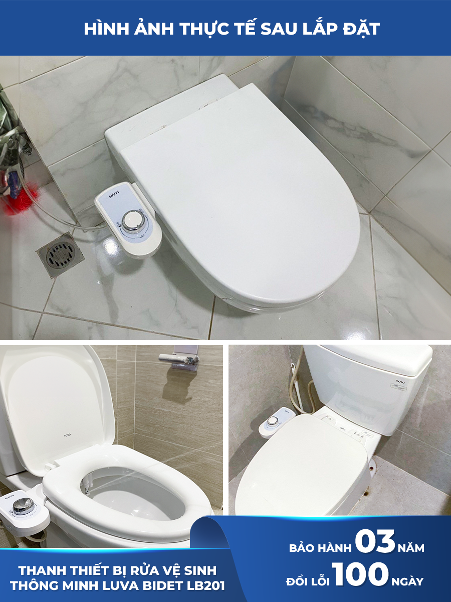 Vòi Rửa Xịt Vệ Sinh Thông Minh Luva Bidet LB201, 2 Vòi Rửa, Hàng Chính Hãng, Không Dùng Điện, Tự Rửa Vòi Phun