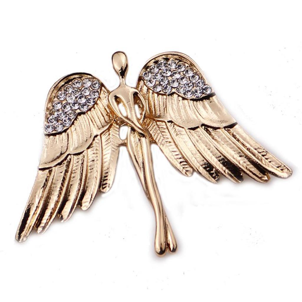 2-4pack Fashion Angel Wings Brooch Charming Crystal Brooch Pin for Men Women