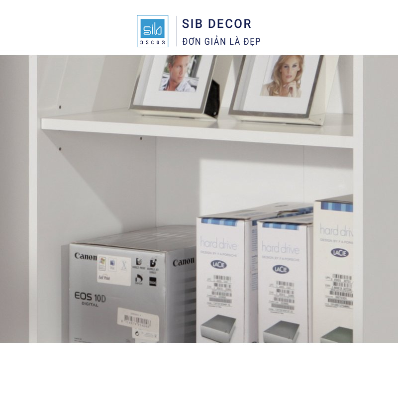 Kệ Sách Gỗ SIB Decor KS2553 Cao 150cm/170cm Cho Văn Phòng, Căn Hộ