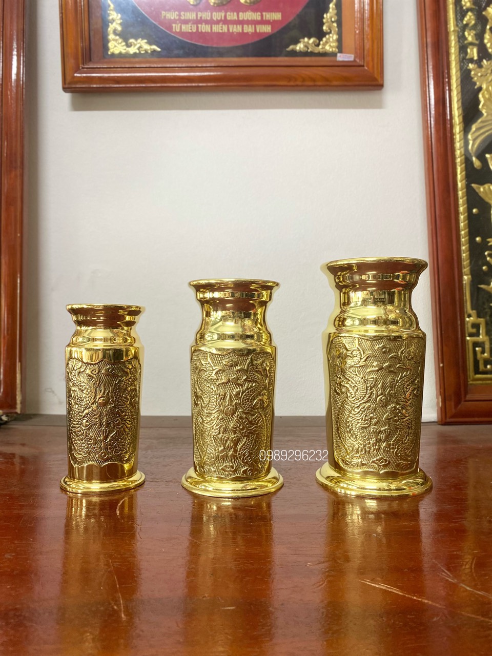 Ống đựng hương nhang bằng đồng vàng