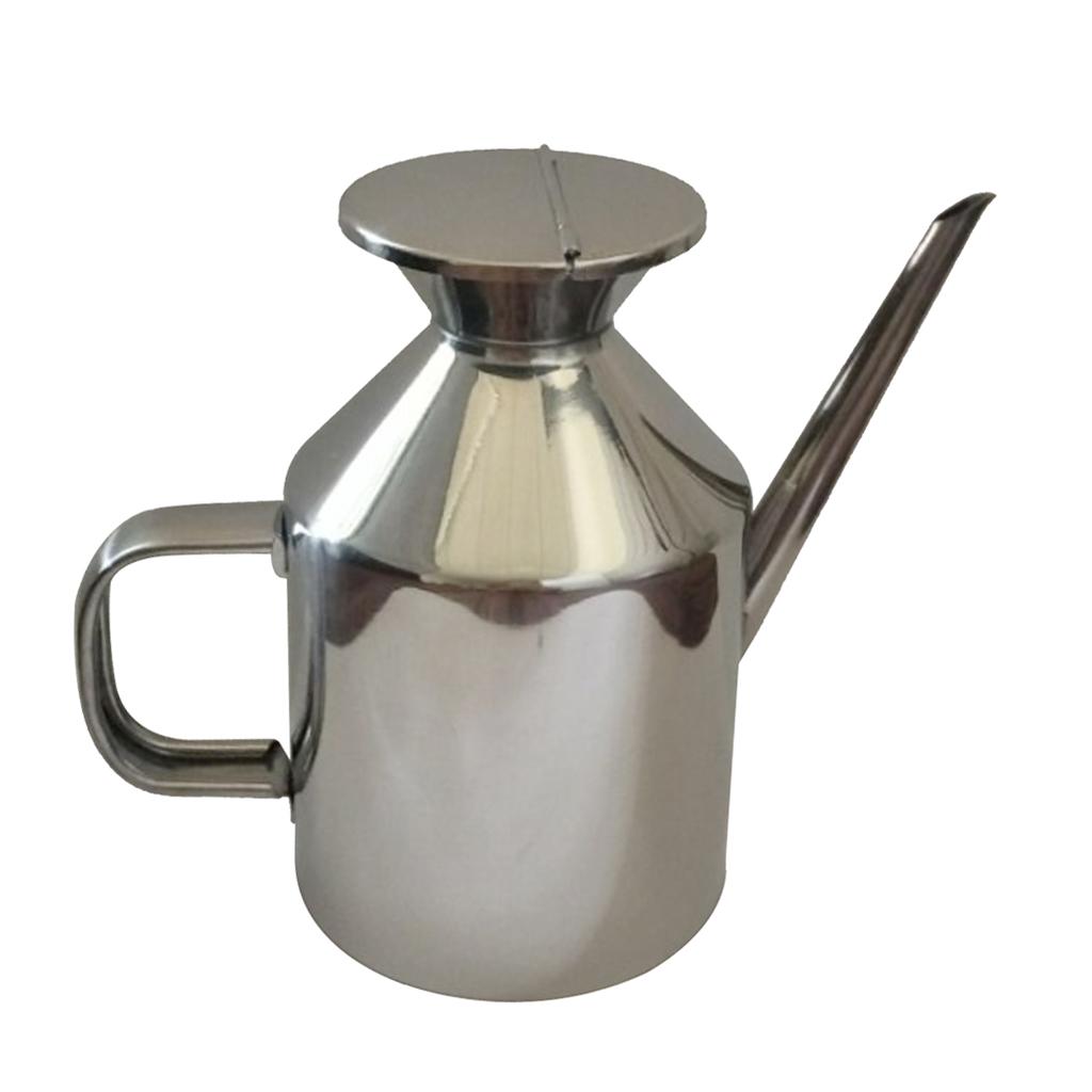 Oil Dispenser Stainless Steel Pot Vinegar Bottle Soy Sauce Kettle BBQ 625ml
