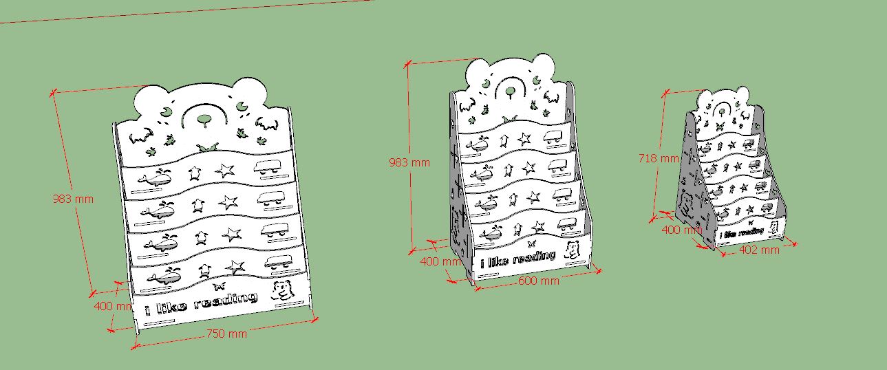 Kệ Sách Gấu 2 tự tháo lắp nắp đa năng