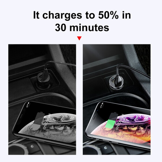 Củ sạc trên oto chia tẩu Baseus High efficiency one tow two cigarette lighter - Hàng chính hãng