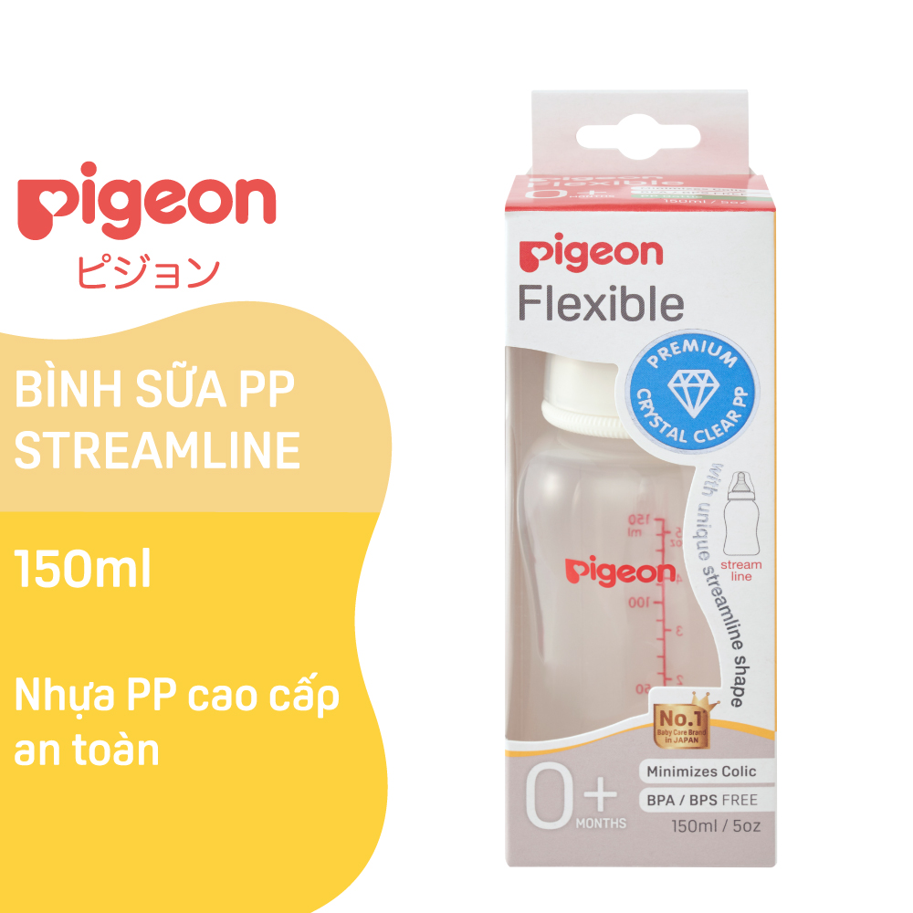 Bình sữa cổ hẹp PP Streamline Pigeon 150ml/ 250ml
