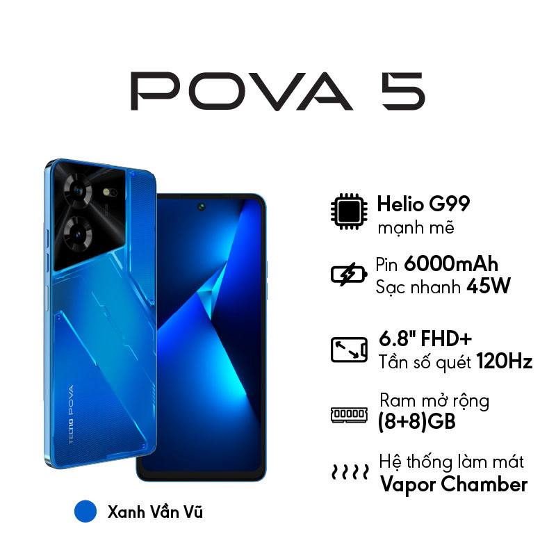 Điện thoại Tecno POVA 5 8GB/128GB  Hàng Chính Hãng