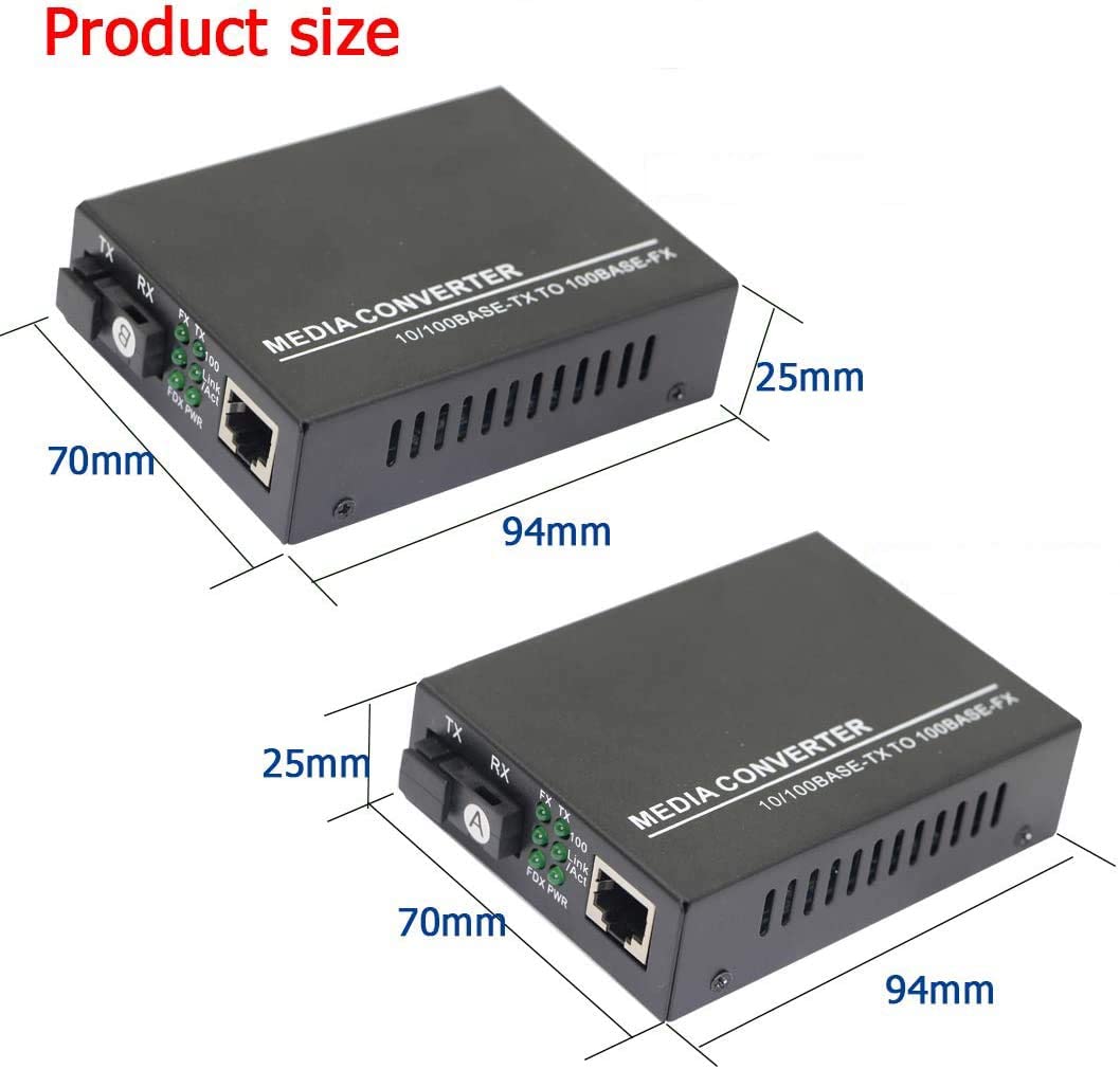 Bộ Chuyển Đổi Quang 25km Ethernet, Chế độ đơn 10 / 100Base-TX sang 100Base-FX, RJ45 sang SC - Hàng Nhập Khẩu