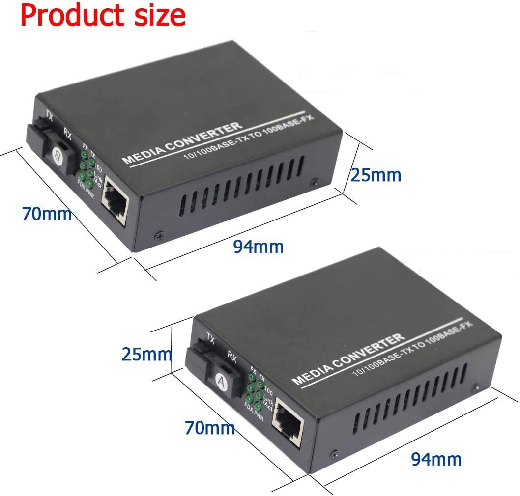 ROGTZ Bộ Chuyển Đổi Quang 25km Ethernet, Chế độ đơn 10 / 100Base-TX sang 100Base-FX, RJ45 sang SC - Hàng Nhập Khẩu