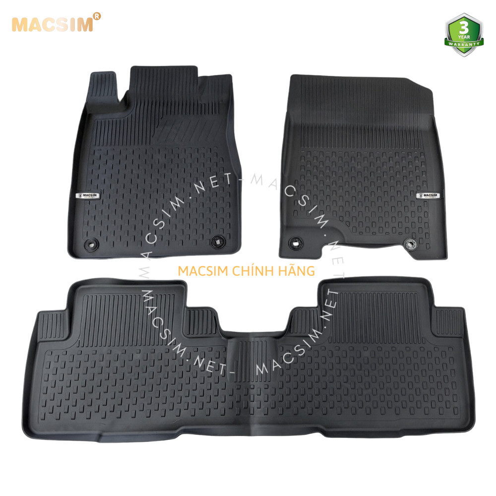 #CR-V, Thảm lót sàn ô tô nhựa TPE Silicon Honda CRV 2012- 2017 Black Nhãn hiệu Macsim