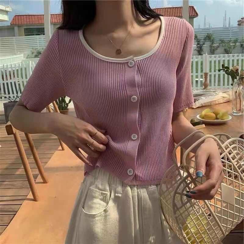 ÁO CROPTOP LEN TĂM HOẠ TIẾT PHỐI VỚI ÁO HAI DÂY MẶC SIÊU CUTE