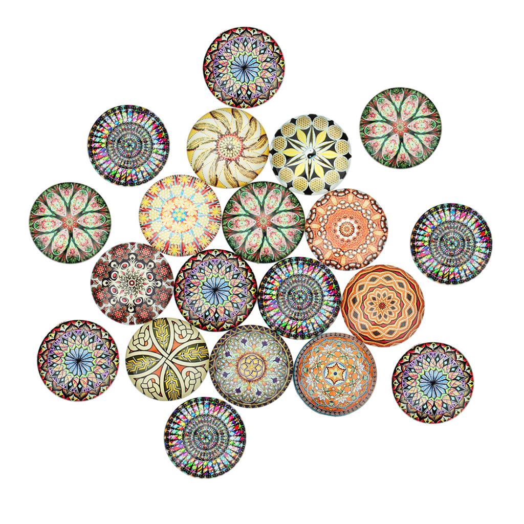 20 Miếng Kính Flatback Thêu Sò Dome Cabochons Cho Nghề Thủ Công Phụ Kiện