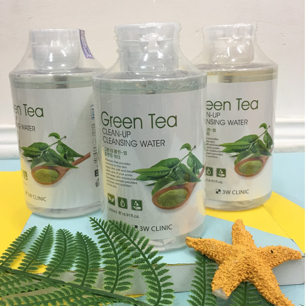 Nước tẩy trang tinh chất trà xanh 3W CLINIC GREEN TEA CLEAN-UP CLEANSING WATER