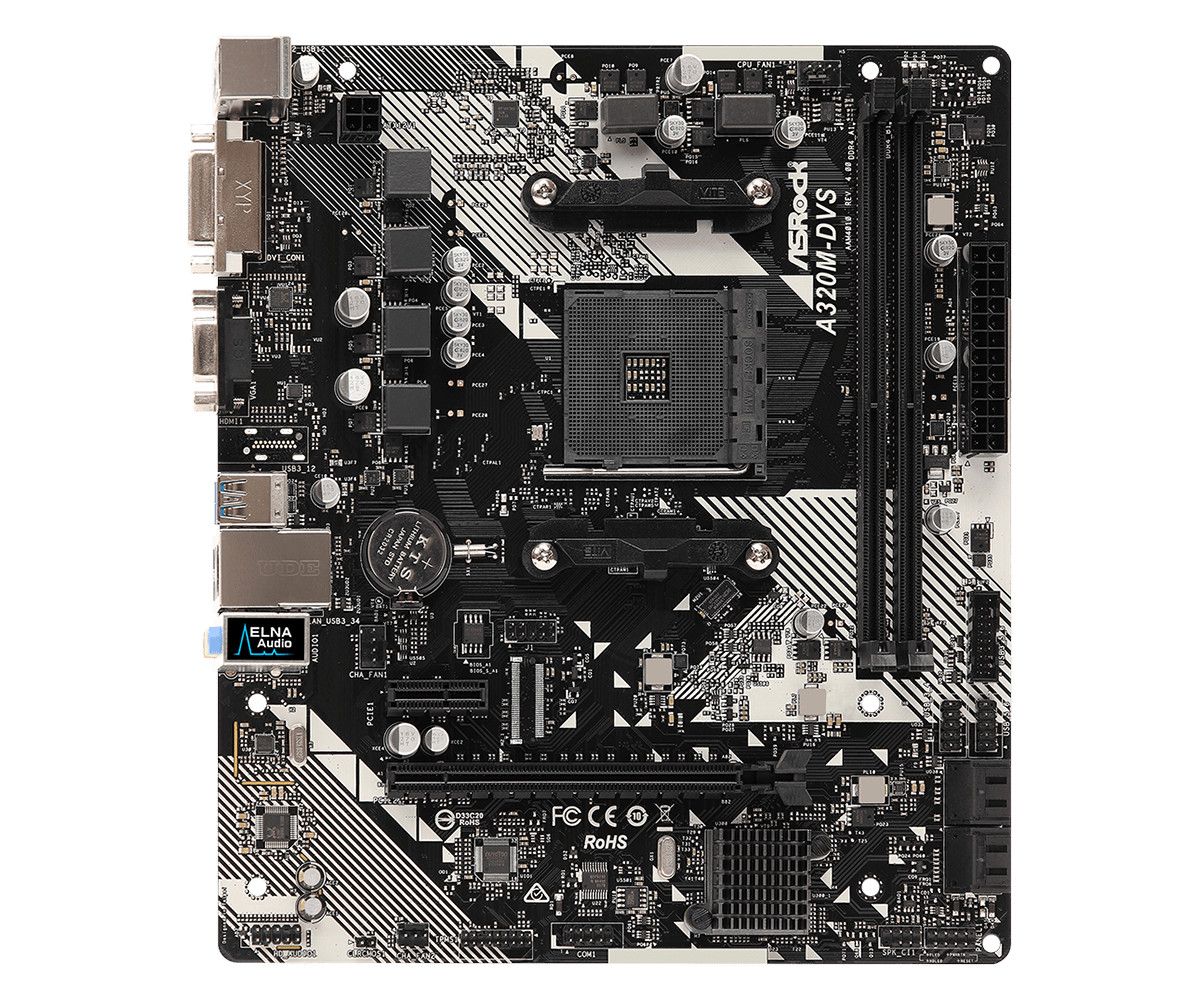 Bo mạch chủ Mainboard Asrock A320M DVS (R 4.0) - Hàng Chính Hãng