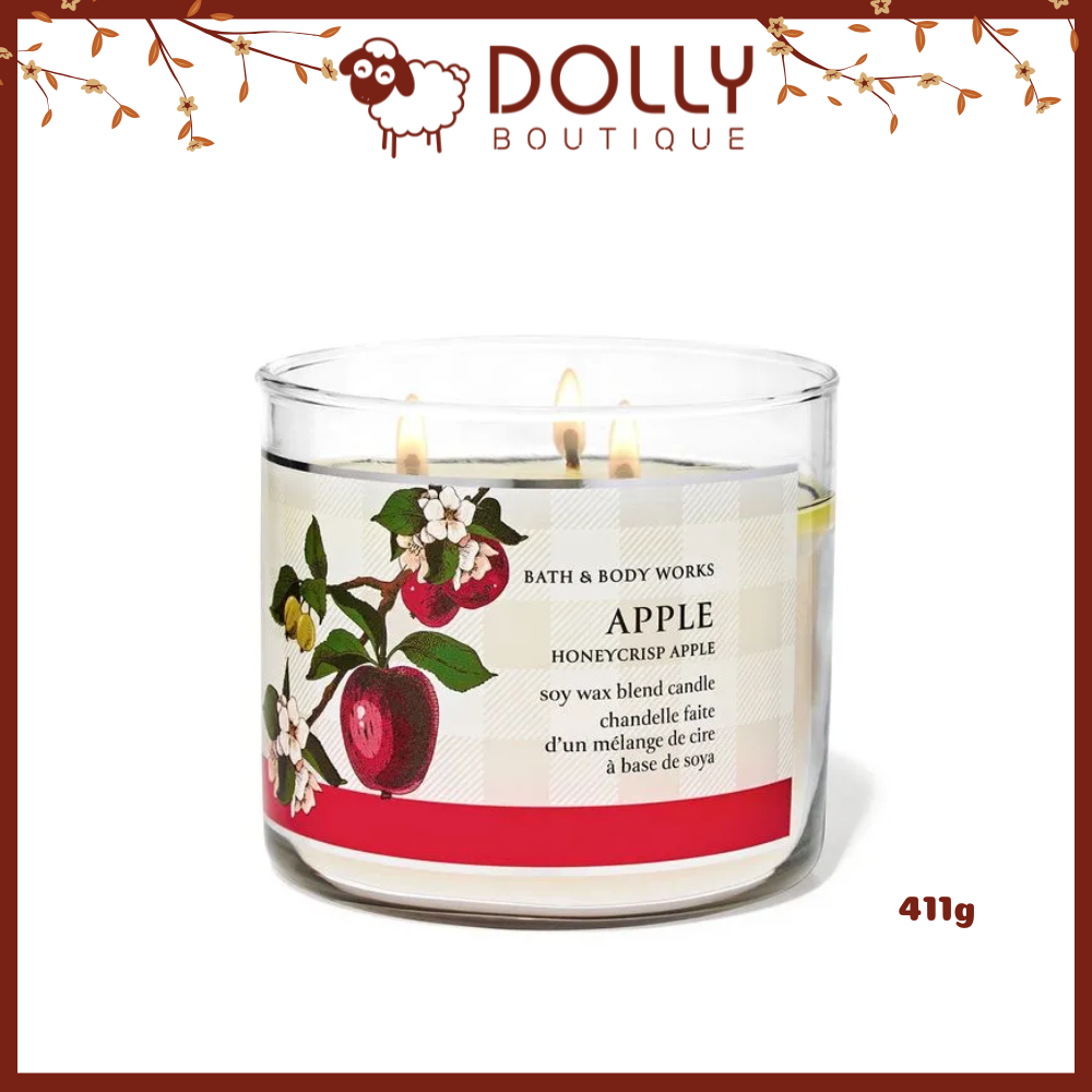 Nến Thơm 3 Bấc  Ap.ple Honey CrispApple 3-Wick Candle 411g
