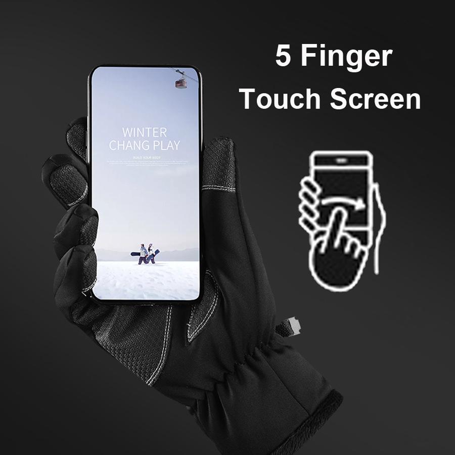 NEWBOLER Găng Tay Xe Đạp Mùa Đông Full Ngón Tay Chống Nước Trượt Tuyết Thể Thao Ngoài Trời Găng Tay Xe Đạp Cho Xe Đạp Xe Tay Ga Xe Máy Người Phụ Nữ