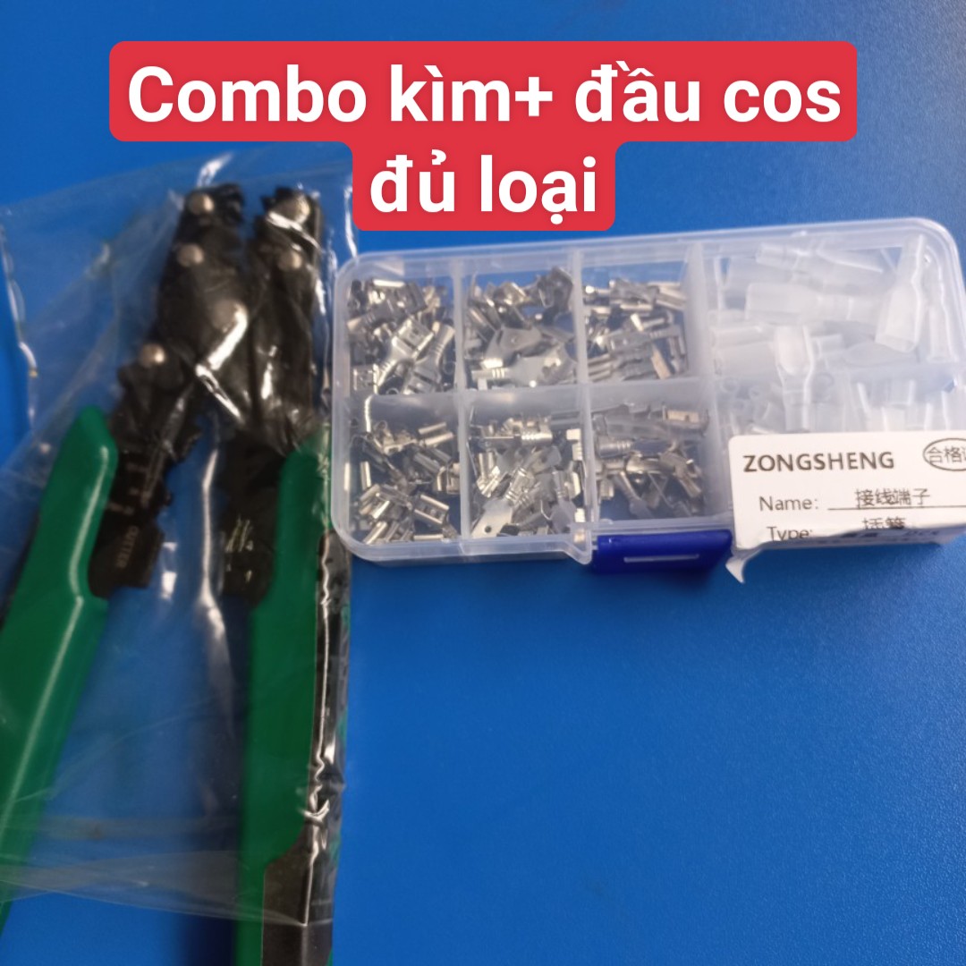 ️COMBO KÌM BẤM ĐẦU COS XANH ĐA NĂNG + 1 HỘP ĐẦU COS 2.8 4.8 6.3️