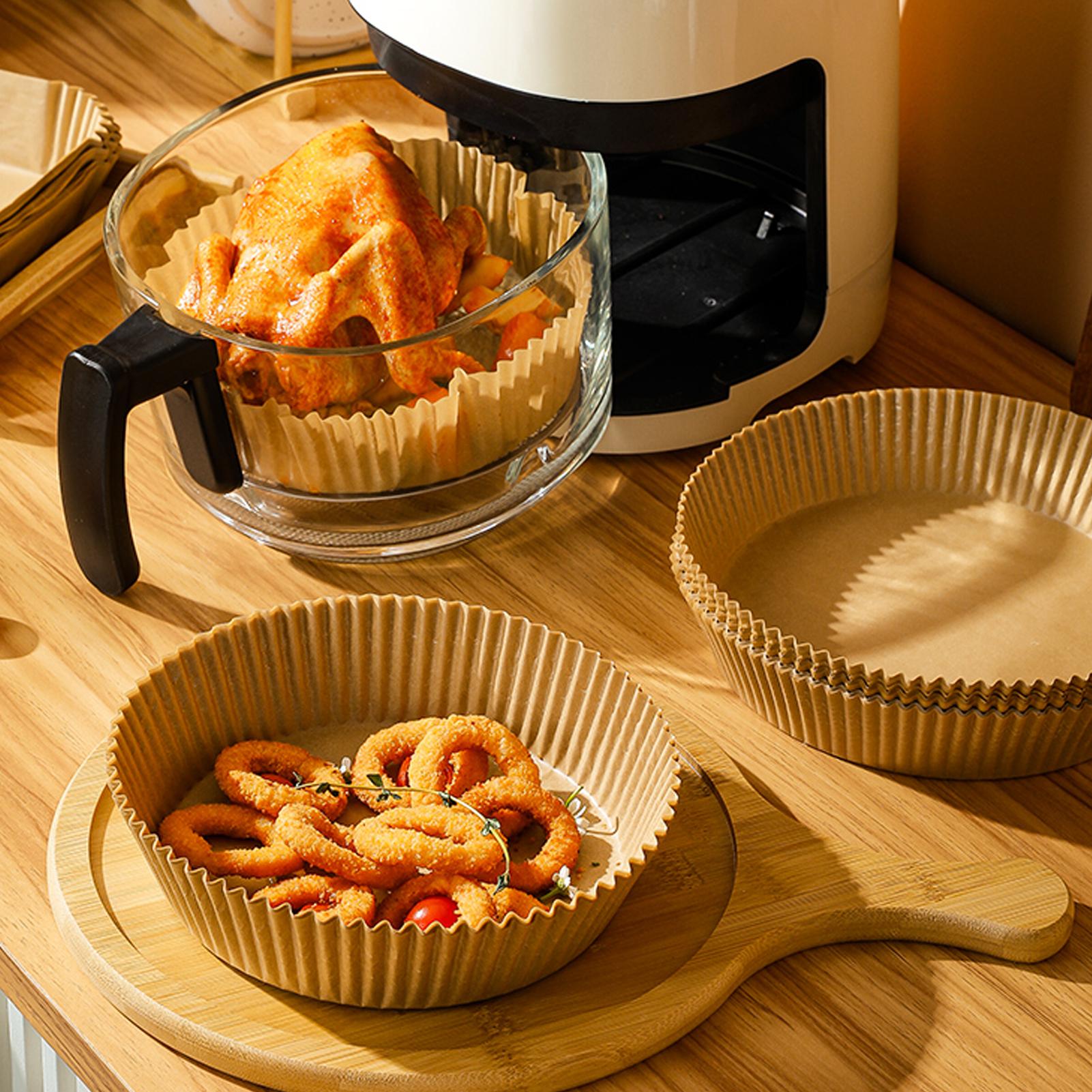 100/200PCS Air Fryer Liner Disposable Paper Non-stick Heat Resistant Oil Absorption Air Fryer Paper Baking Paper
