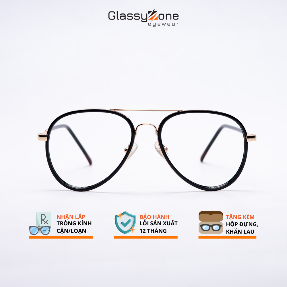 Gọng kính cận, Mắt kính giả cận nhựa Form Oval thời trang Nam Nữ Hebe - GlassyZone