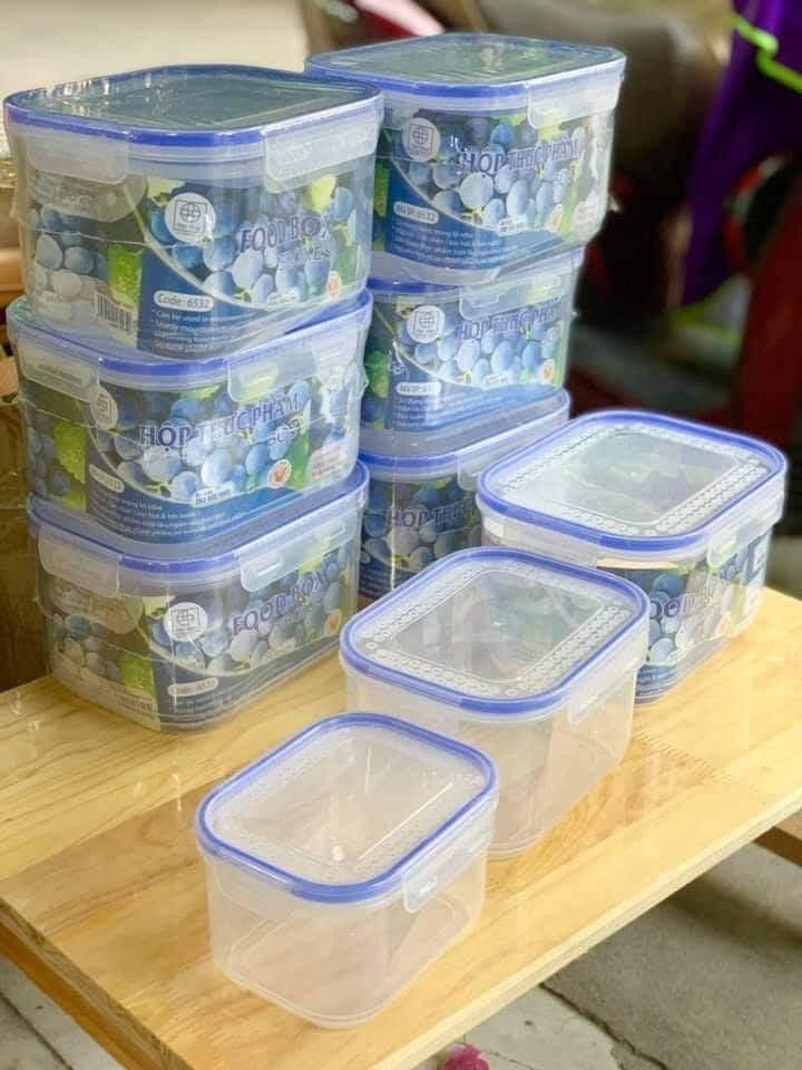 Bộ 3 Hộp Đựng Thực Phẩm Cao Cấp Việt Nhật Mã 6532 Bảo Quản Thực Phẩm Trong Tủ Lạnh Nắp Đậy Có Ron Chống Tràn, Chống Đổ