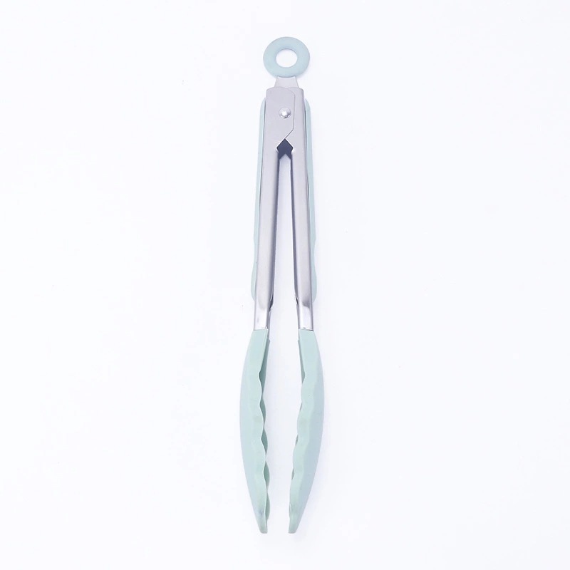 Kẹp Gắp Thức Ăn Chống Dính Tay Cầm Thép Không Gỉ Đầu Silicon Dễ Sử Dụng Dài 27.5cm