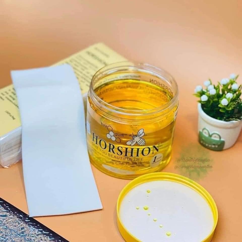 SET 1 HŨ Sáp tẩy lông LẠNH MẬT ONG Horshion+ 1 XẤP GIẤY WAX ( KHÔNG XUẤT HÓA ĐƠN ĐỎ )