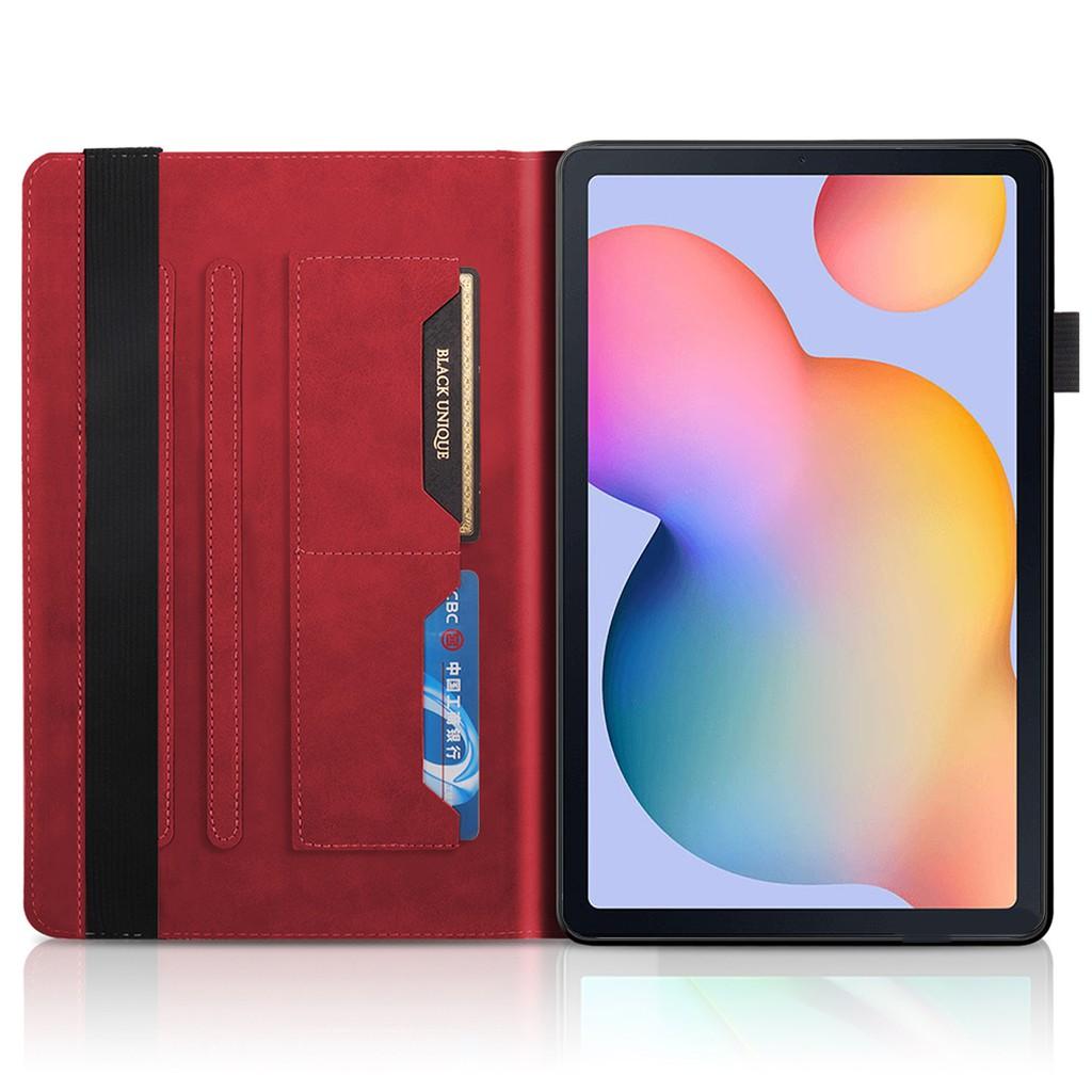 Bao da pu silicon mềm dạng ví nắp lật có khe để thẻ cho máy tính bảng Samsung Galaxy Tab S6 Lite 10.4" SM-P610 SM-P615