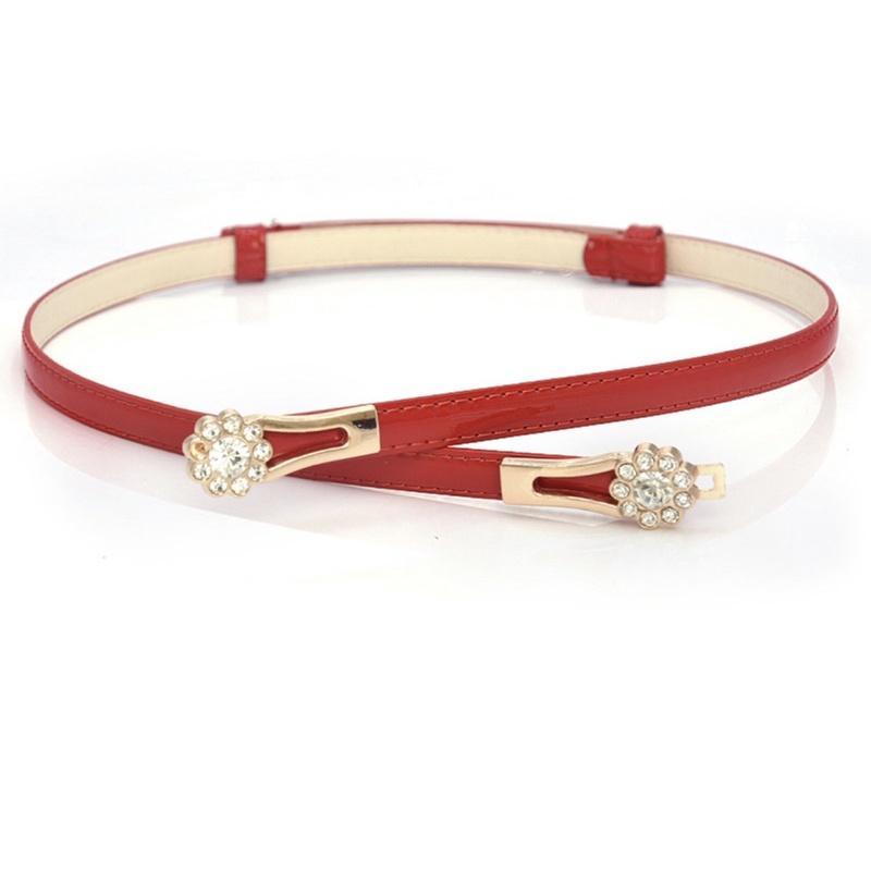 Johnifashion Thắt lưng da nữ bản nhỏ khoá hoa thời trang- phong cách Hàn Quốc, dây lưng nữ khoá hoa đính đá