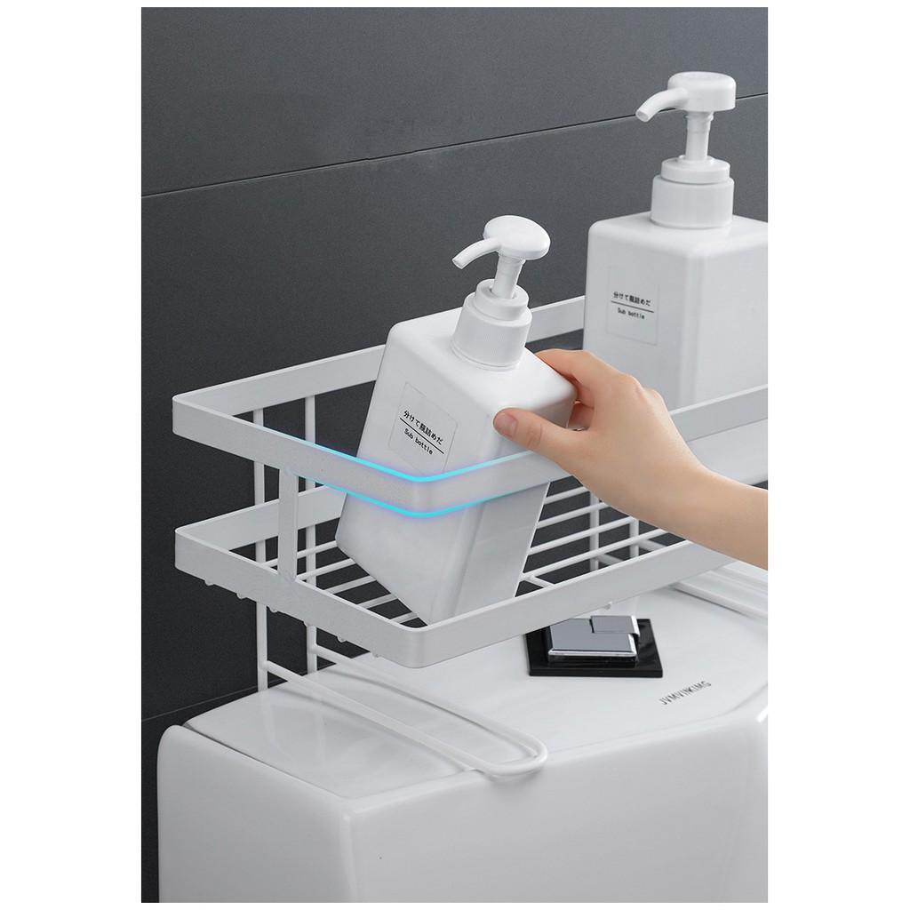 Kệ Sắt Đen Gài Để Đồ Trên Bồn Cầu Mới 2 Chân