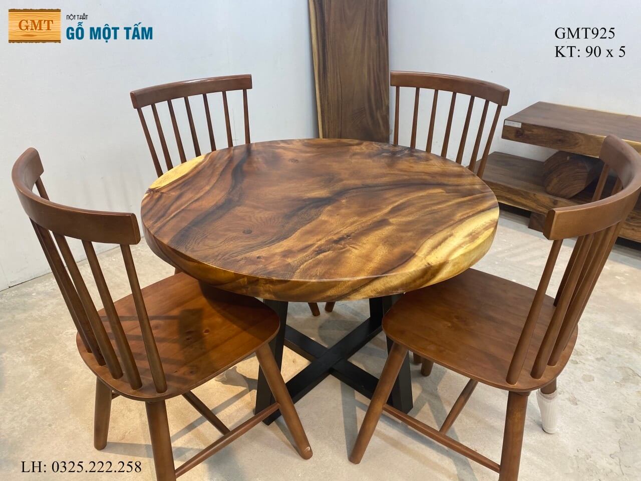 Bàn Gỗ Me Tây Nguyên Tấm, Bàn Sân Vườn Gỗ Me Tây, Bàn Làm Việc Gỗ Me Tây Dài 90cm Rộng 90cm Dày 5cm
