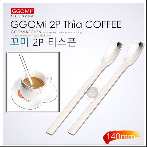 Bộ thìa pha trà, pha cafe bằng thép không gỉ an toàn sức khỏe dài 14cm của GGOMi Hàn Quốc