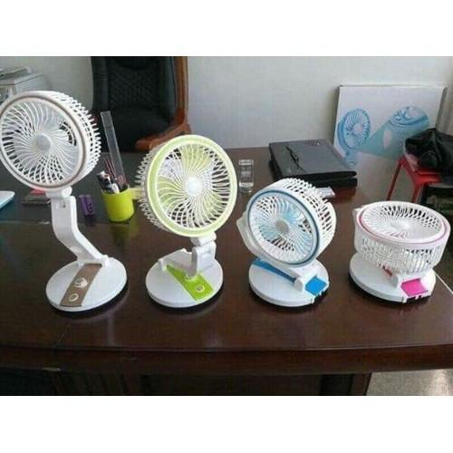 Quạt tích điện mini gấp gọn để bàn có đèn led JL Folding Fan LR-2018 - Màu Ngẫu Nhiên