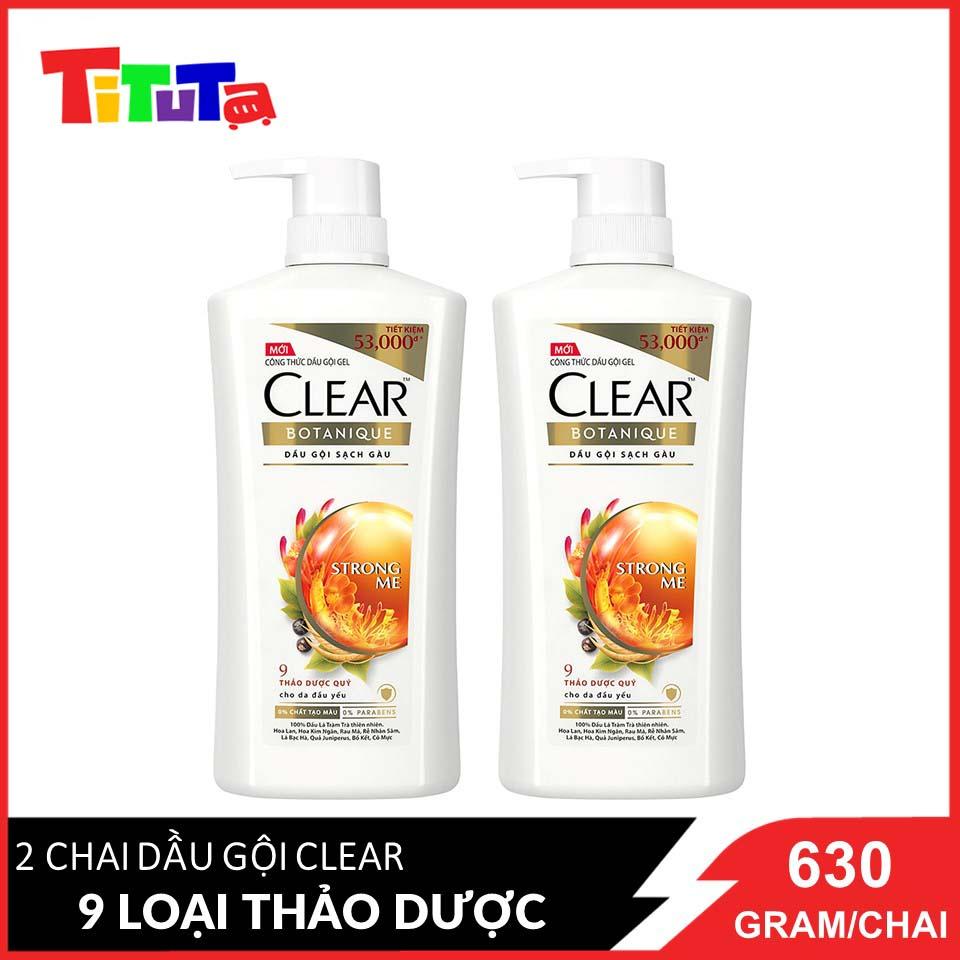 Combo 2 Dầu gội Clear 9 loại thảo dược quý 630g