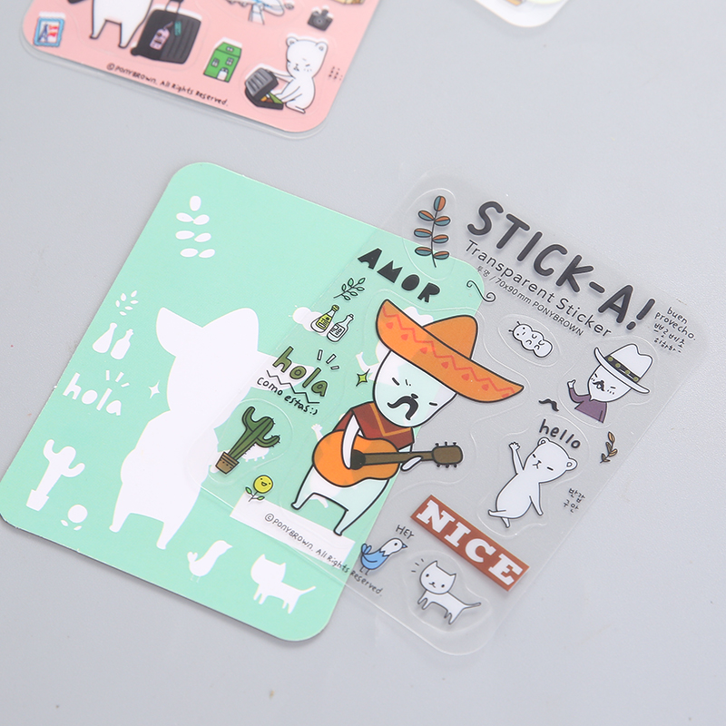 Bộ 7 tấm sticker trang trí gấu Stick-A