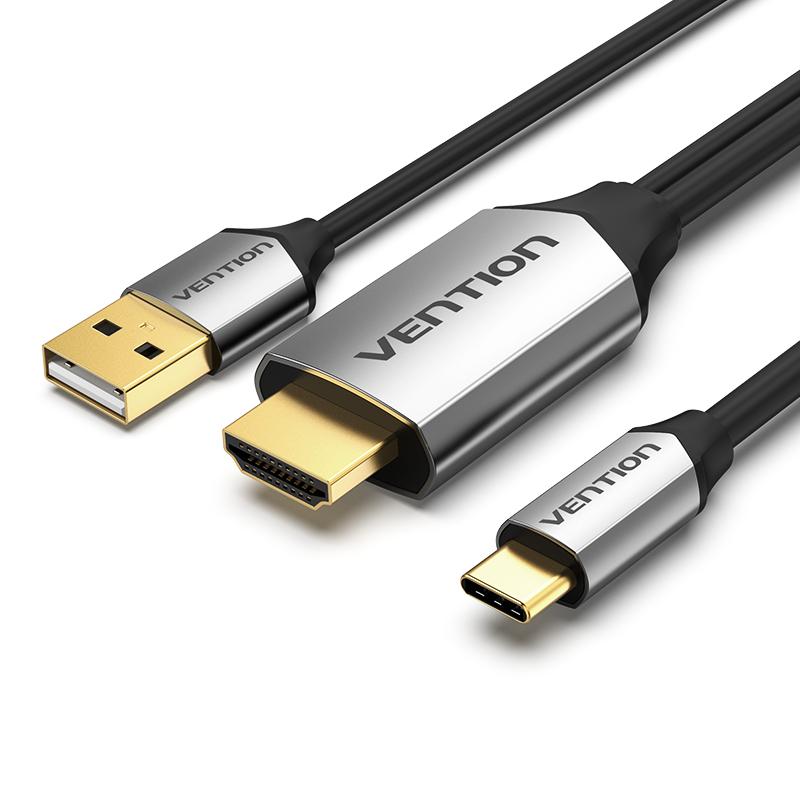 Cáp kết nối điện thoại có cổng typec với tivi qua cổng hdmi ( kèm nguồn ) Vention- Hàng chính hãng