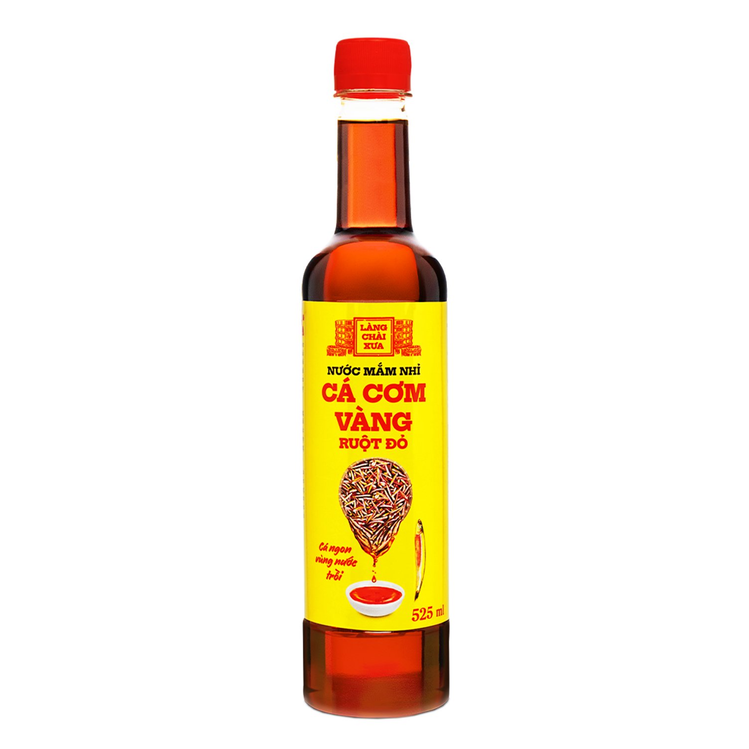 Đặc Sản Phan Thiết - Thùng 6 Chai Nước Mắm Nhỉ Cá Cơm Vàng Ruột Đỏ Làng Chài Xưa 525Ml/Chai Cá Ngon Vùng Nước Trồi 300 Năm Truyền Thống