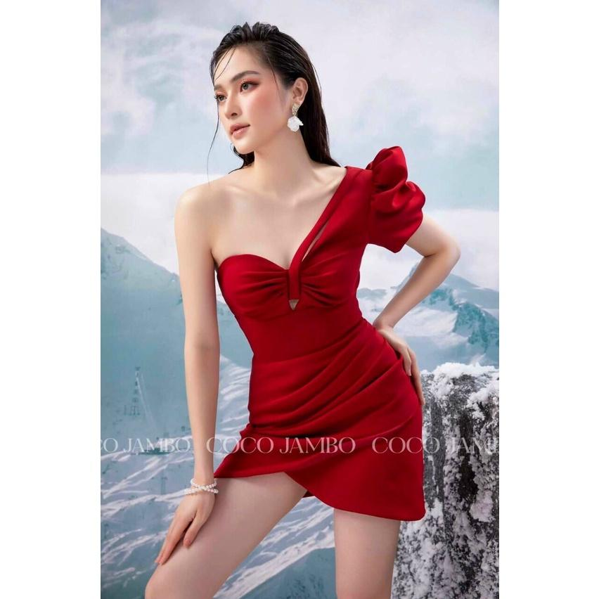 Đầm Body Lệch Vai Có Mút Ngực Thời Trang