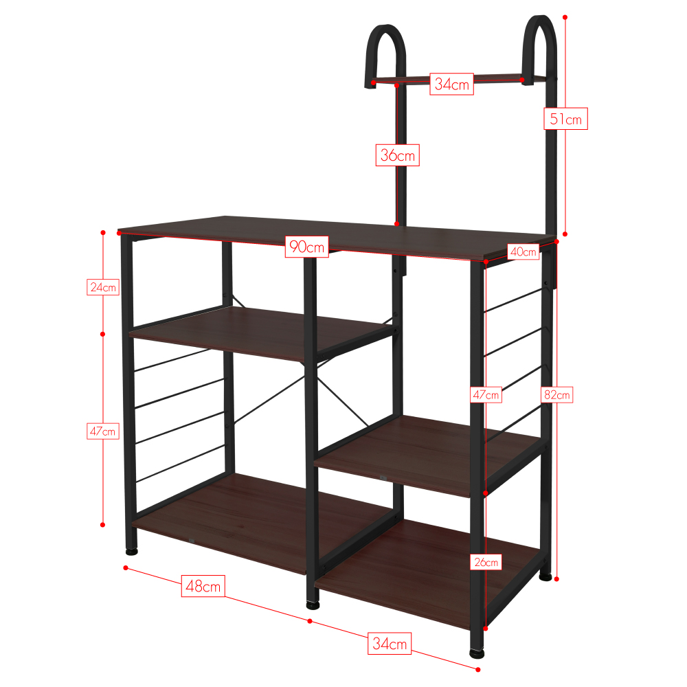 BG - Tủ kệ đa năng để đồ trong nhà bếp tiện lợi - Nâu vân gỗ - Model 1725