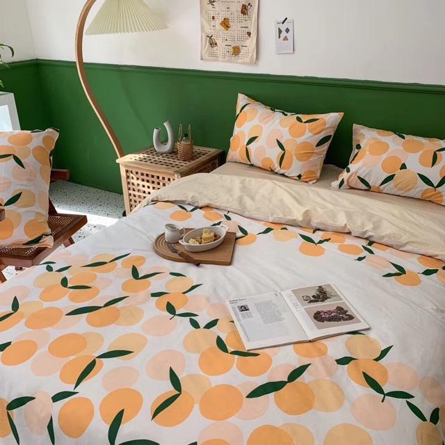 Set Cotton Living Hàng Nhập Khẩu Cao Cấp 100% cotton Trái Cam Vàng Trong BST HELLO SUMMER