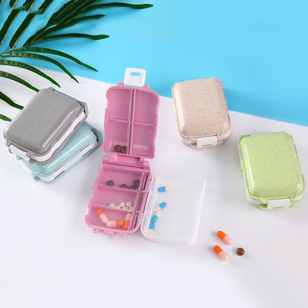 Hộp Đựng Chia Thuốc 8 Ngăn Đi Du Lịch, Tiện Dụng, Nhỏ Gọn, Chắc Chắn, Ngăn Nắp, Nhựa An Toàn Môi Trường.