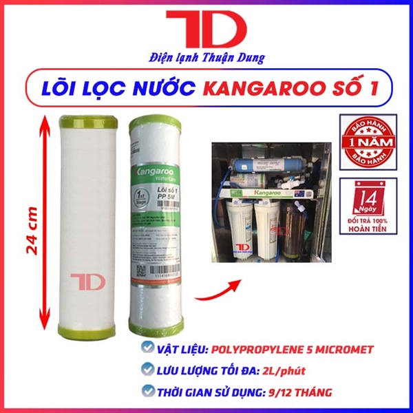 Hình ảnh Bộ 3 lõi lọc nước Kangaroo 1,2,3 dùng cho máy lọc nước RO hàng chính hãng - Điện Lạnh Thuận Dung