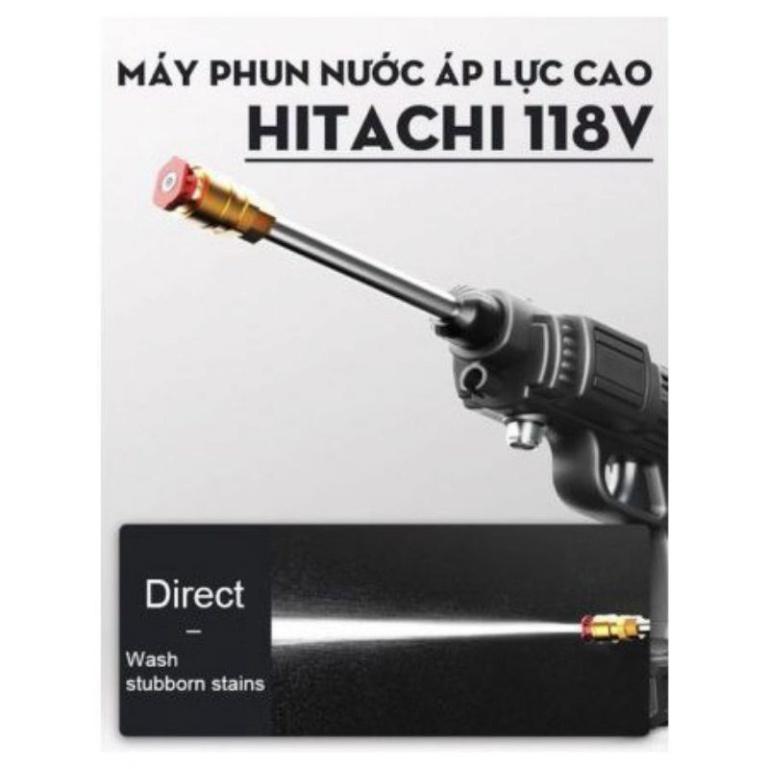 MÁY rửa xe mini, Hitachi cầm tay pin  199v áp lực,