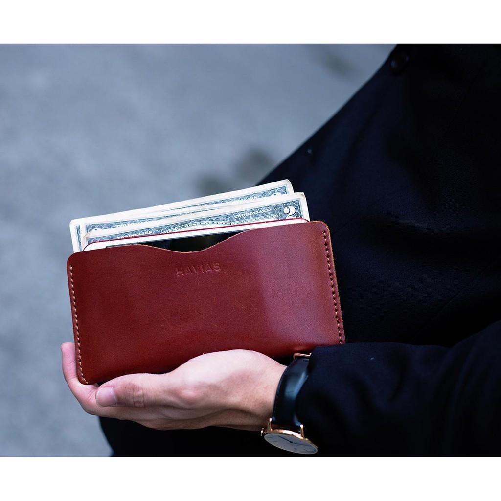Ví da Opmo Handcrafted Wallet HAVIAS - Đỏ Nâu